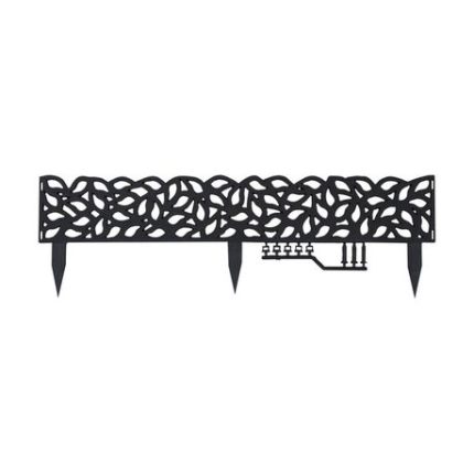 Garden Edging Falling Leaf Decorative Screen Charcoal 150 x 900 x 7 mm