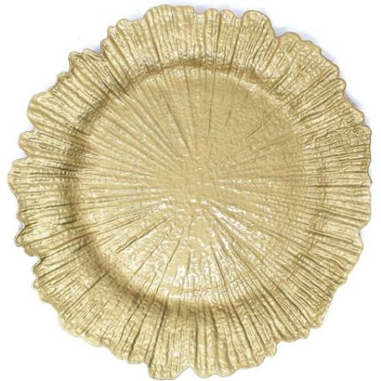 Scalloped Plastic Charger Underplate 33cm- Set of 6 - Silver
