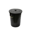 85L Rubber Refuse Bin with Lid (Black)