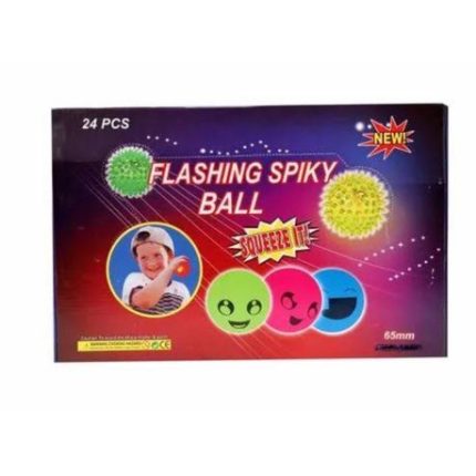 Squeeze Flashing Spiky Stress Balls - 24 Pieces