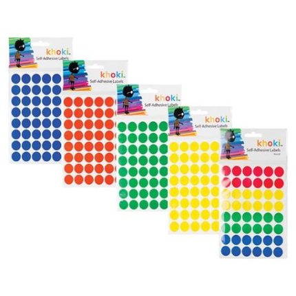 Bulk Pack x 10 Labels Self Adhesive Round Colours