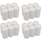 Long-lasting Exquisite Pillar Candles - White - 24 Piece