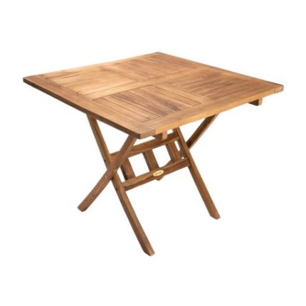 90cm Square Slat Legs Wooden Table