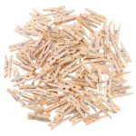 Craft Multifunctional Wooden Clip Hanging Pegs - 3cm - Set of 100 - Gold