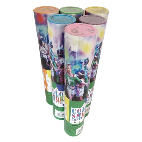 s-pdpxl Smoke Confetti Canon Smoke Bomb Colour Run Powder Gender Reveal - 6 Pack - Image 1