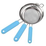 Stainless Steel Strainer Set 3 Piece - with Plastic Handle