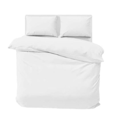 200 Thread Count Flap Cotton Duvet Cover White - Queen