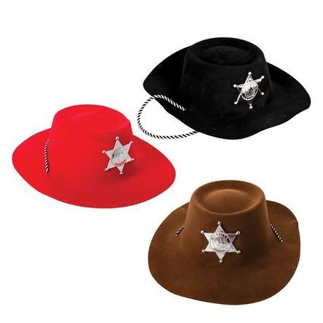 s-pdpxl 3 Plastic Cowboy Dress Up Hats- Bulk Pack - Image 1