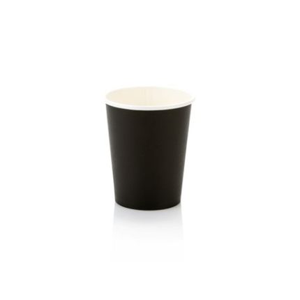 Single Wall Coffee Cups with No Lids 250ml (50 units) - Black