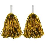 Metallic Foil Cheerleading Pom Poms - Green - 2 Pack