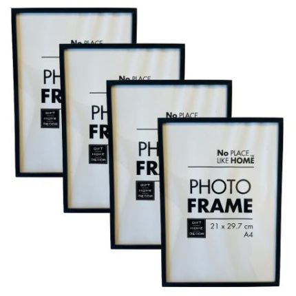 A4 Slimline Picture Frames for Photo & School Certificate (4 Piece) - White - 1 Pack
