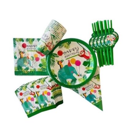 Kids Jungle Theme Party Pack Tableware - Serves 10 - 3 Pack