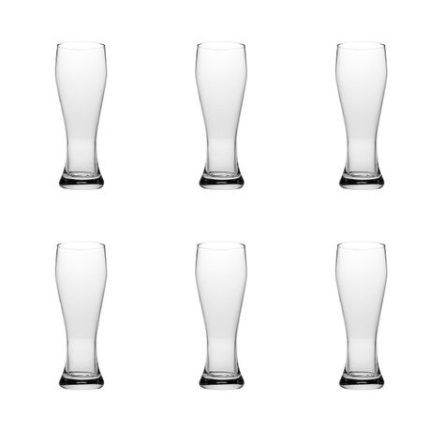 Set Of 6 Multipurpose 450ml Vintage Design Weizen Beer Glass