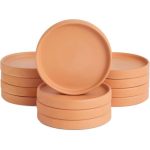 Small Ceramic Terracotta Saucers for Flowers - Set Of 12