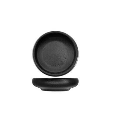 Urban Texture Nov Black Flat Bowl 8cm - Set of 6