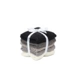 5 Pack Cotton Face Cloths Black/Grey