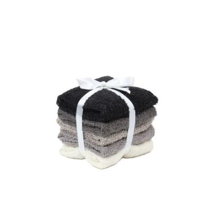 5 Pack Cotton Face Cloths Black/Grey