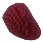 Cap Beret Golf Hat Unisex News Boy Gatsby Checkered Red & Black