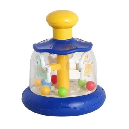 Press & Rotate Carousel Toy - Blue