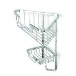 Silver Stainless steel 2 Tier Wall Mount Shelf