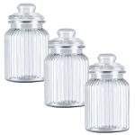 Multifunctional Old School Kitchen Glass Candy Storage Jar - Set Of 3