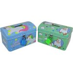Cute Cartoon Unicorn Coin Banks for Kids with Lock - Blue and Green - Set of 2