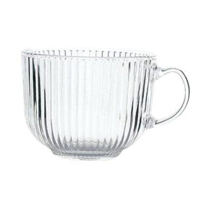 Ribbed Glass Coffee Cups 4 Pack