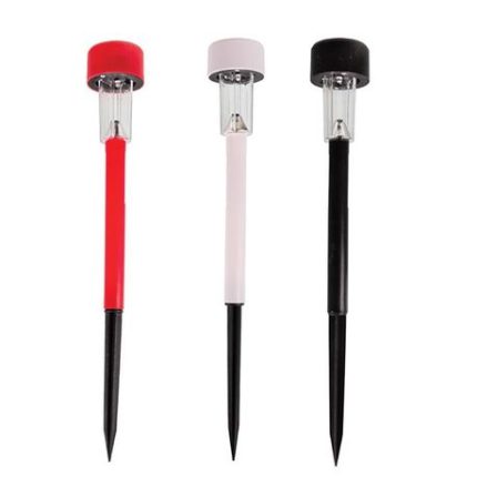 Solar Garden Pathway Light 35cm Plastic (Set Of 48) Red, Grey & Black