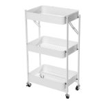 3-Tier Foldable Trolley Storage Cart Organizer Tray