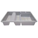 Grey Kitchen Dish & Utensil Rack, Plastic