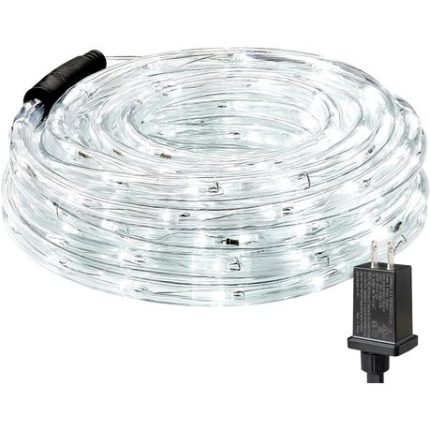 Cool White LED Outdoor Waterproof Clear Tube Rope String Lights - 10 m