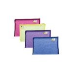 Pencil case mesh colours A4 size asssorted 4 Pack