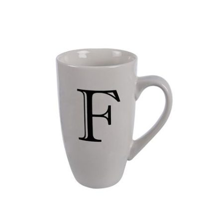 Mug Daily Tall Letter F,400ml (4 Pack)