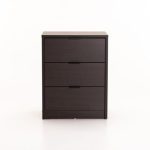 Cora 3 Drawer Modern Bedroom Nightstand - Wenge
