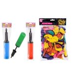 Balloons 100pc Colours + Balloon Hand Pump
