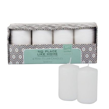 Bulk Pack x 6 Scented Candle-Set 4 Piece Per Pack Mini Pillars - 5x8cm