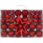 DIY Decorative Christmas Bauble 100Pc With Star - Red
