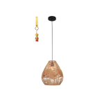 Brown Linen Rope Pendant Hanging Light