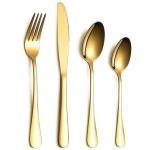 Gold Cutlery Set Of 24 Pieces - 6 Knives,6 Forks,6 Spoons ,6 Teaspoons