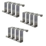 Stainless Steel Metal Over Door Hooks (Set of 12)