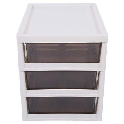 3 Drawer Slimline Storage Unit Clear