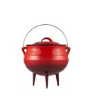 Red Enamel Coated Potjie Pot No. 3