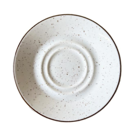Ele Rustic White Double-Well Saucer 16cm (Pack of 24)