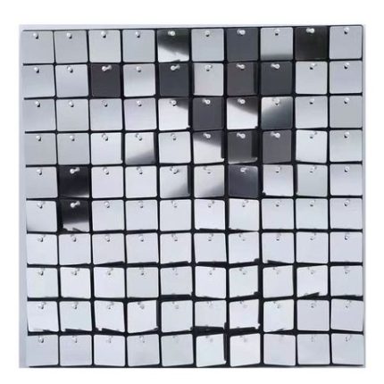40 Pieces Mirror Silver Shimmer Wall Panels Backdrop - 28cm x 28cm Panel