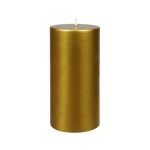 10cm Metallic Gold Pillar Candles - 4 Pack
