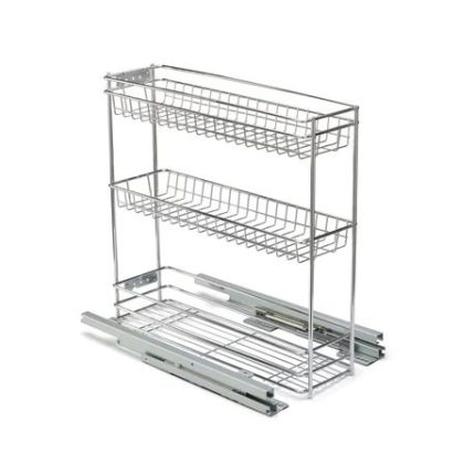 Base Mounted Pull Out, 3 Tier, Chrome Plated - 200 Unit