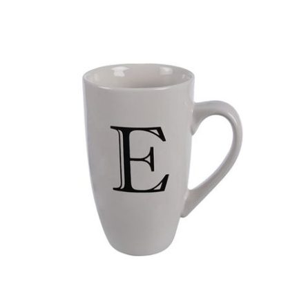 Mug Daily Tall Letter E,400ml (4 Pack)