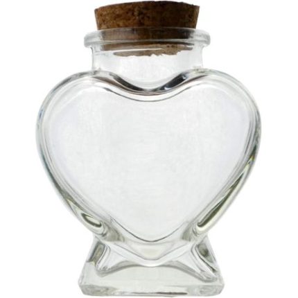 Mini Heart Shape Glass Bottle - Set of 4