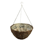 Rattan Hanging Basket Flower Pot With Metal Chian - S