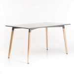 Betty Wooden Leg Dining Table-Dark Grey